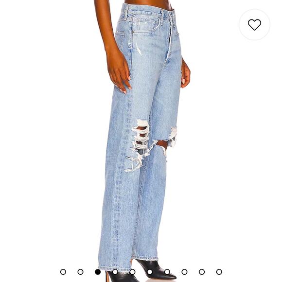 NWT Agolde 90s mid rise loose fit jeans in Fallout wash - Picture 3 of 13